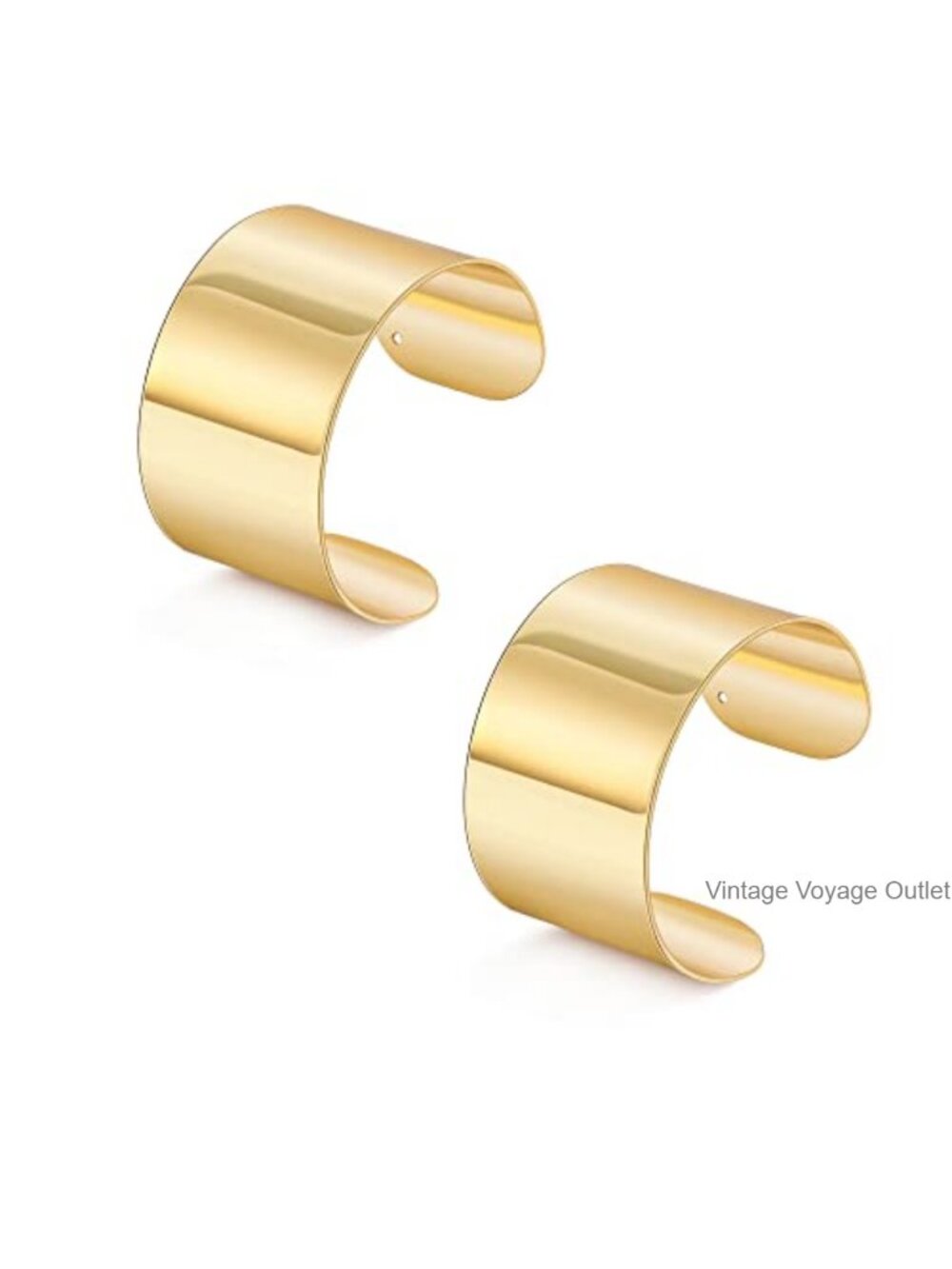 2 Pc Copper Open Cuff Bangle Bracelet Set Adjustable Wide Wrap Gift